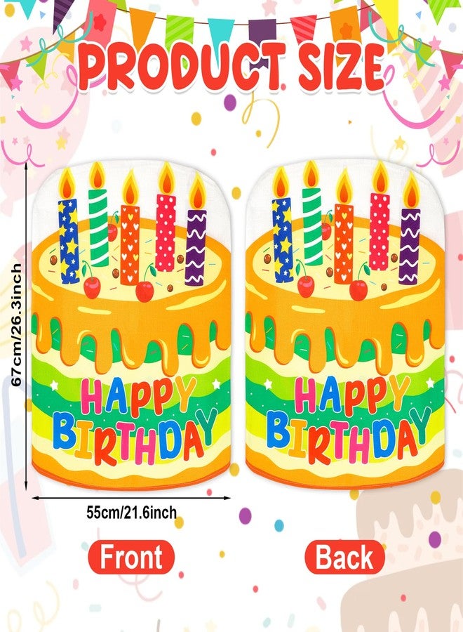 COCHIE 2 PCS Birthday Chair Cover Colorful Birthday Chair Covers for Classroom Office Home Kids Birthday Party Decor - Image 2